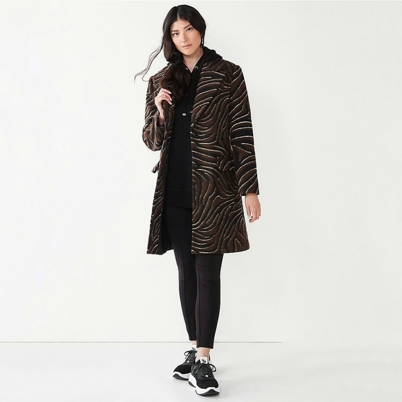 1 DAY SALE NEW NINE WEST Animal Print Coat LAST ONE - Picture 2 of 9